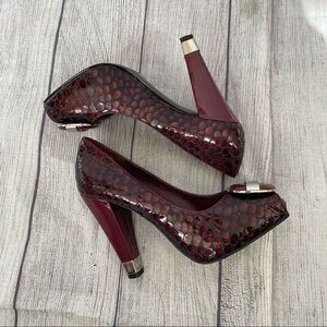 BCBGirls Burgundy Peep Toe High Heels